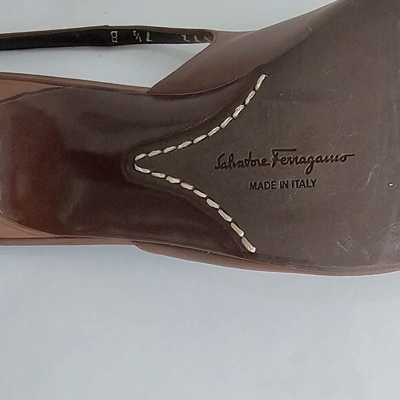 Ferragamo Sling Backs. New!! Vintage!! - Picture 8 of 11